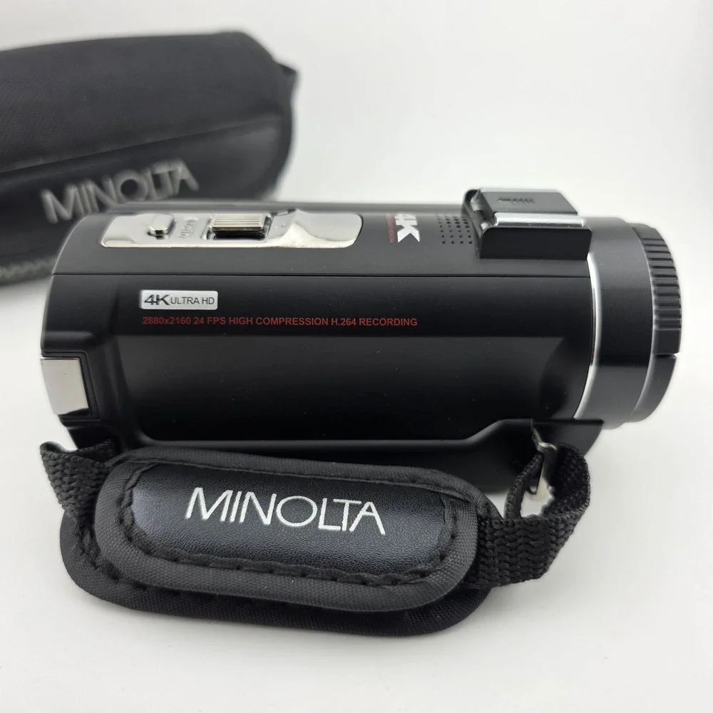 Minolta MN4K20NV 4K‎ Camcorder Infrared Night Vision Black Blue As Is Parts Only